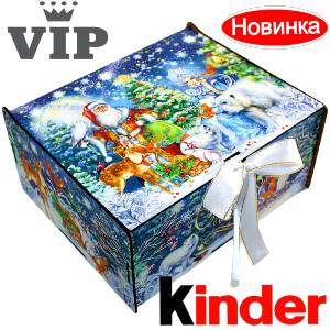 Сладкий подарок на Новый Год в картонной упаковке весом 1200 грамм по цене 2223 руб в Буйнакске